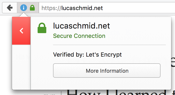 Image of the certificate opened in Firefox